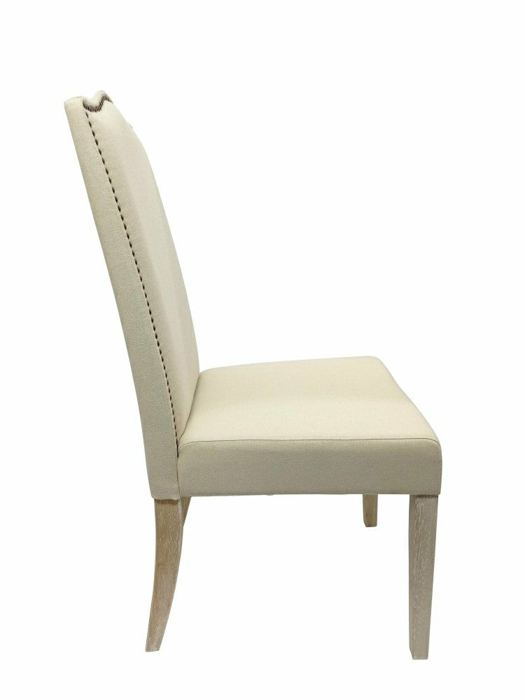 Romero Parson Linen Upholstery Chair, Natural Driftwood | Plow & Hearth