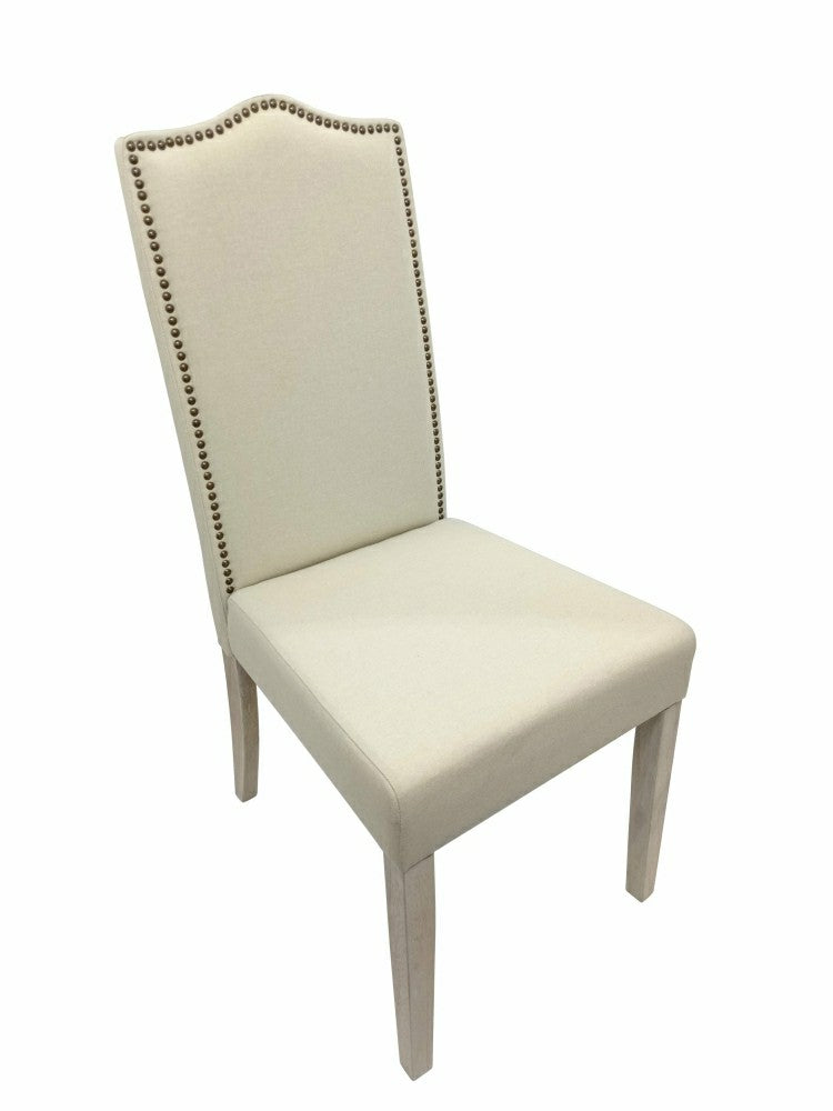 Romero Parson Linen Upholstery Chair, Natural Driftwood | Plow & Hearth