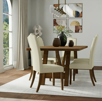 Romero Parson Linen Upholstery Chair, Harvest Oak | Plow & Hearth