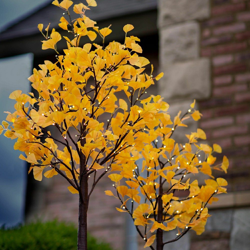 4'H Indoor/Outdoor Electric Lighted Yellow Gingko Tree | Plow & Hearth