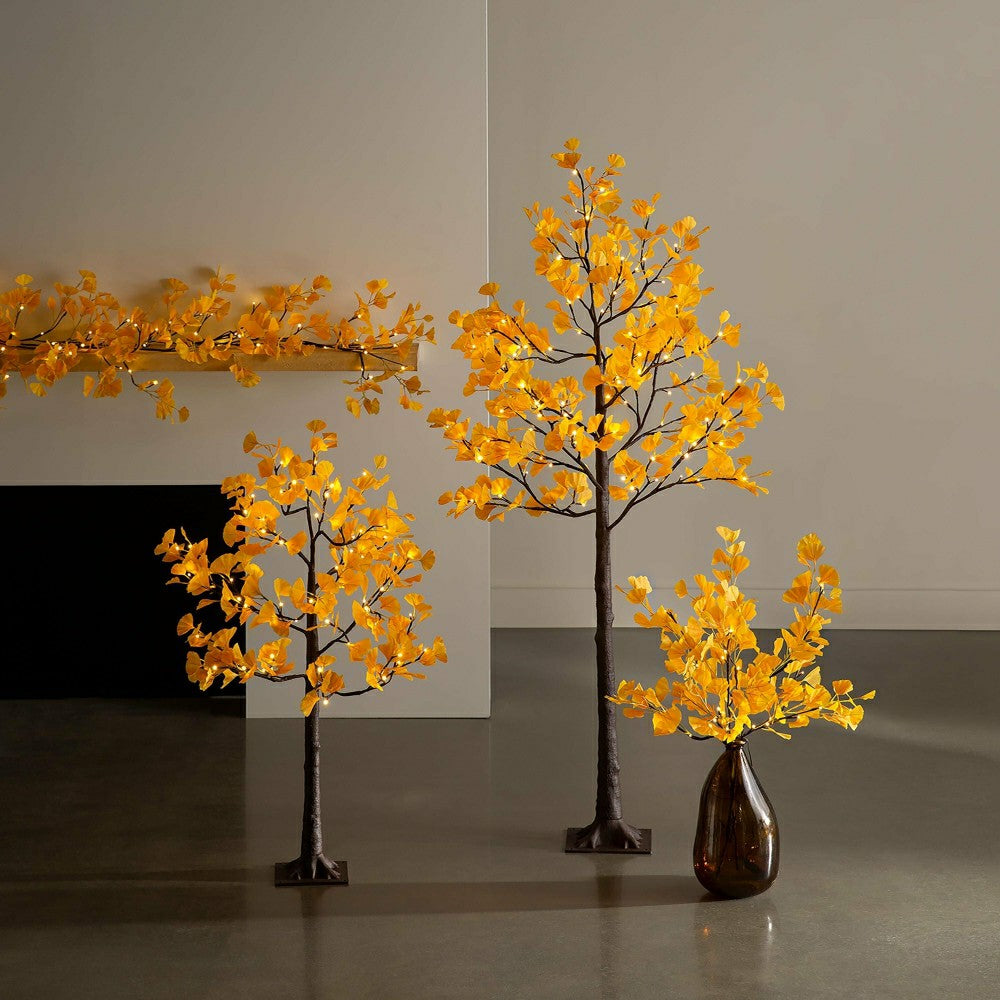 4'H Indoor/Outdoor Electric Lighted Yellow Gingko Tree | Plow & Hearth