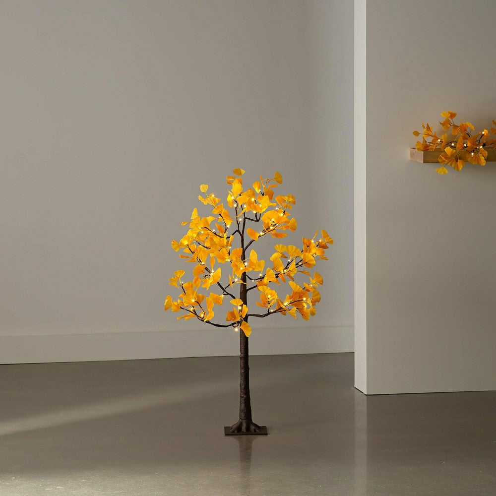 4'H Indoor/Outdoor Electric Lighted Yellow Gingko Tree | Plow & Hearth