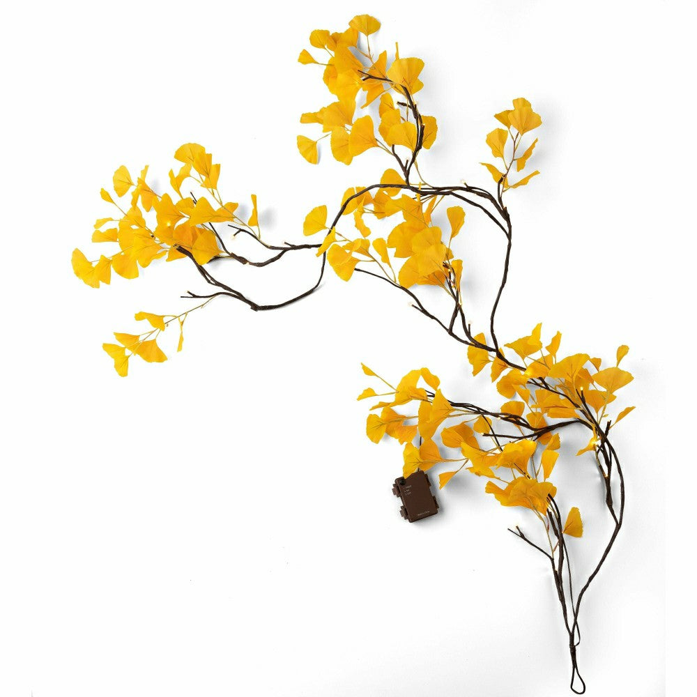 Indoor/Outdoor Lighted Yellow Gingko Garland | Plow & Hearth