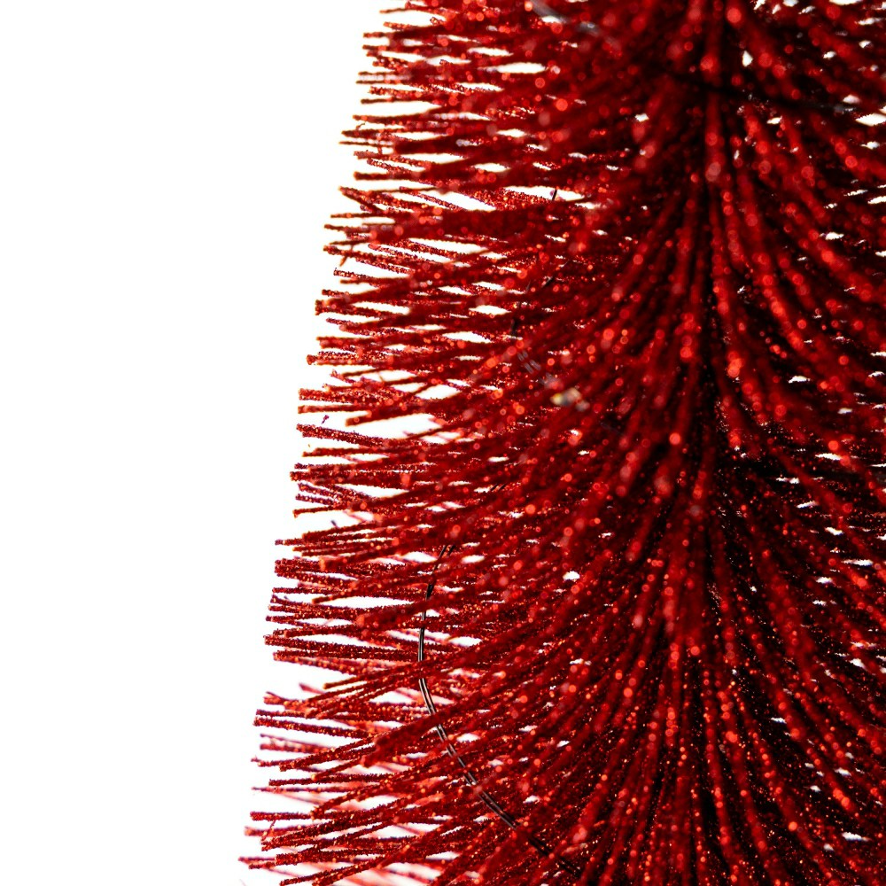 Red Wooden LED Tabletop Holiday Trees, Set of 3 | Plow & Hearth