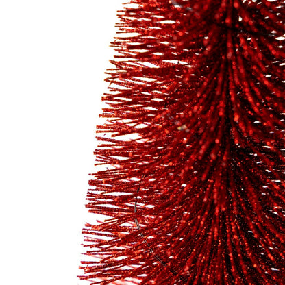 Red Wooden LED Tabletop Holiday Trees, Set of 3 | Plow & Hearth