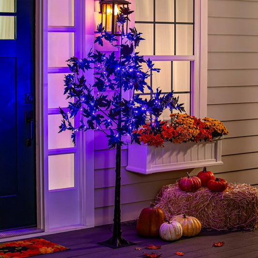 Halloween Maple Indoor/Outdoor LED Color Changing Tree, 65"H | Plow & Hearth