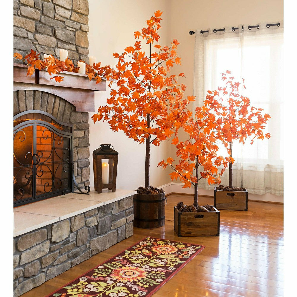 Indoor/Outdoor Electric Lighted Maple Tree, 8'H with 168 Lights | Plow & Hearth