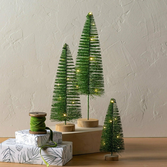 Set of Three Green Tabletop Trees | Plow & Hearth