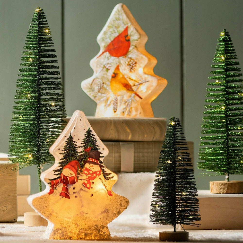 Set of Three Green Tabletop Trees | Plow & Hearth