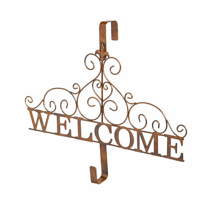 Metallic Copper Fleur-de-Lis Welcome Wreath Holder | Plow & Hearth