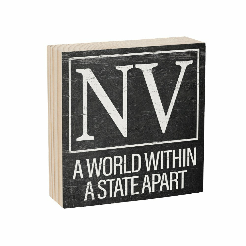 State Sign Wood Block Nevada 6"x6" | Plow & Hearth