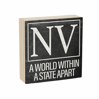 State Sign Wood Block Nevada 6"x6" | Plow & Hearth