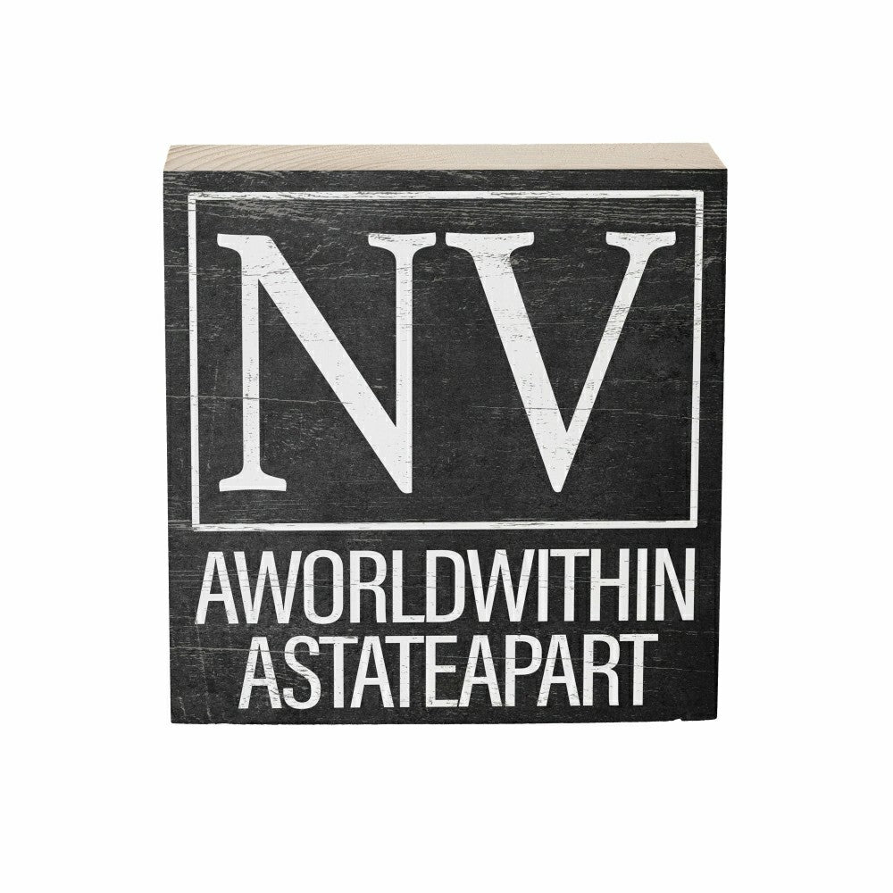 State Sign Wood Block Nevada 6"x6" | Plow & Hearth