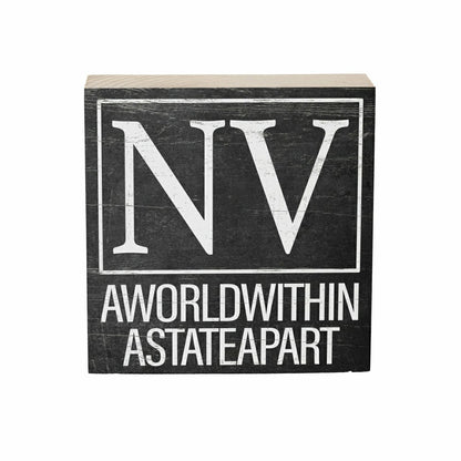 State Sign Wood Block Nevada 6"x6" | Plow & Hearth