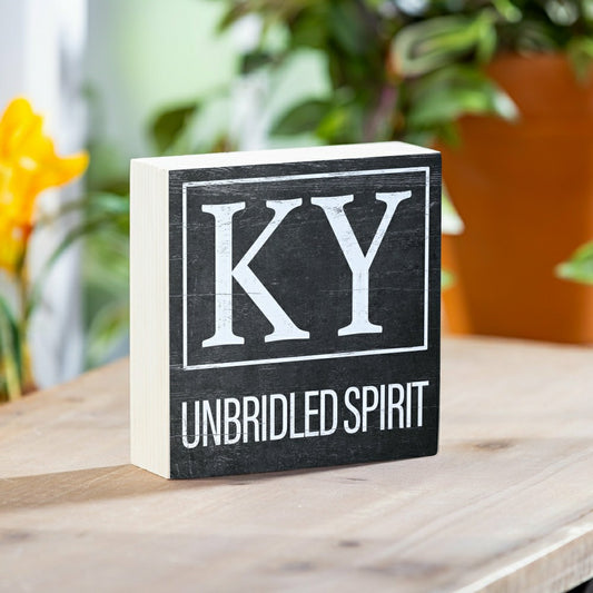 State Sign Wood Block Kentucky 6"x6" | Plow & Hearth