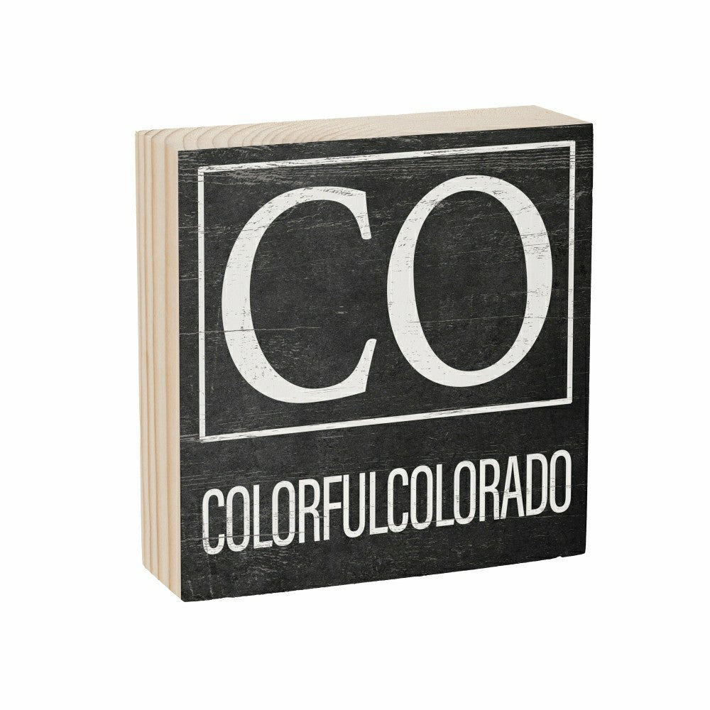 State Sign Wood Block Colorado 6"x6" | Plow & Hearth