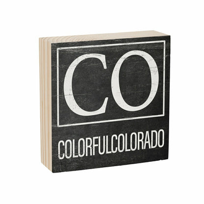 State Sign Wood Block Colorado 6"x6" | Plow & Hearth