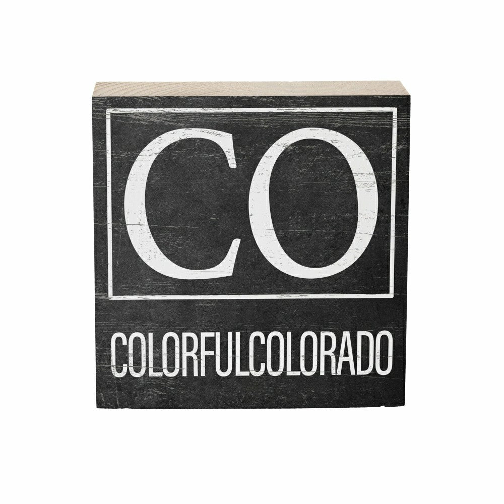 State Sign Wood Block Colorado 6"x6" | Plow & Hearth