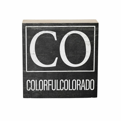 State Sign Wood Block Colorado 6"x6" | Plow & Hearth