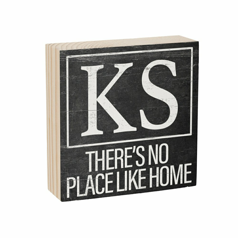 State Sign Wood Block Kansas 6"x6" | Plow & Hearth