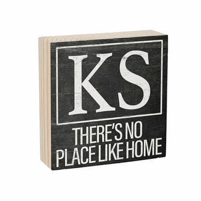State Sign Wood Block Kansas 6"x6" | Plow & Hearth