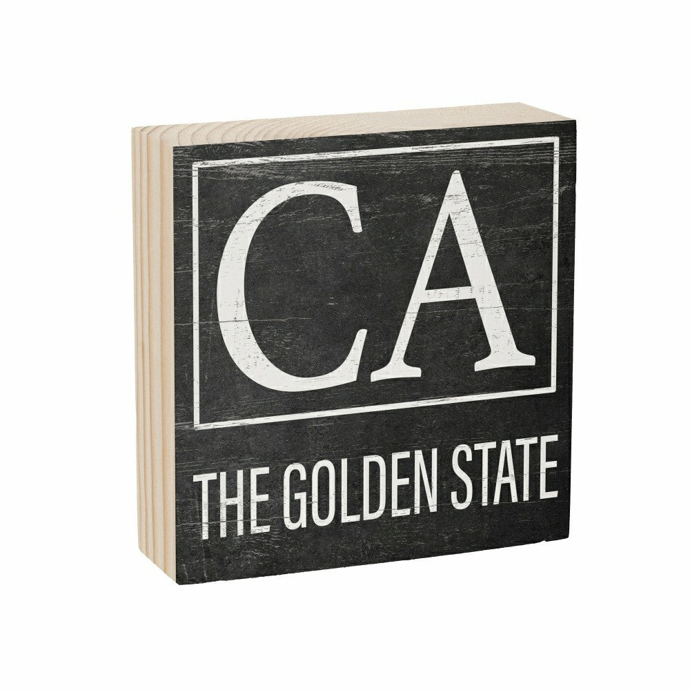State Sign Wood Block California 6"x6" | Plow & Hearth