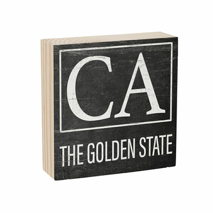 State Sign Wood Block California 6"x6" | Plow & Hearth