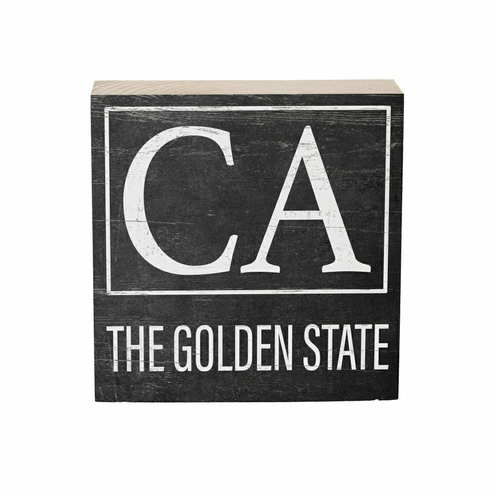 State Sign Wood Block California 6"x6" | Plow & Hearth