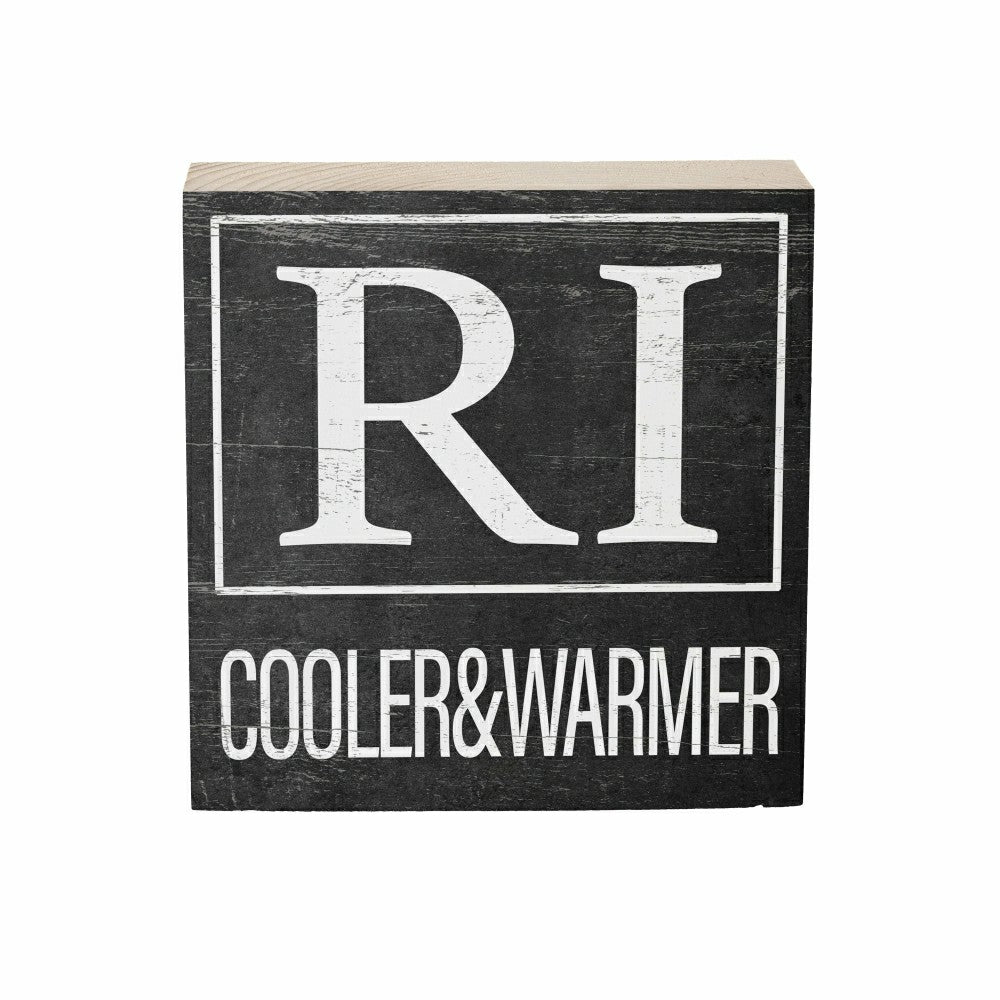 State Sign Wood Block Rhode Island 6"x6" | Plow & Hearth