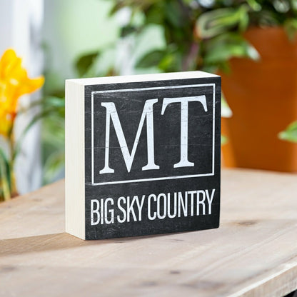 State Sign Wood Block Montana 6"x6" | Plow & Hearth