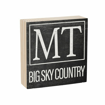 State Sign Wood Block Montana 6"x6" | Plow & Hearth