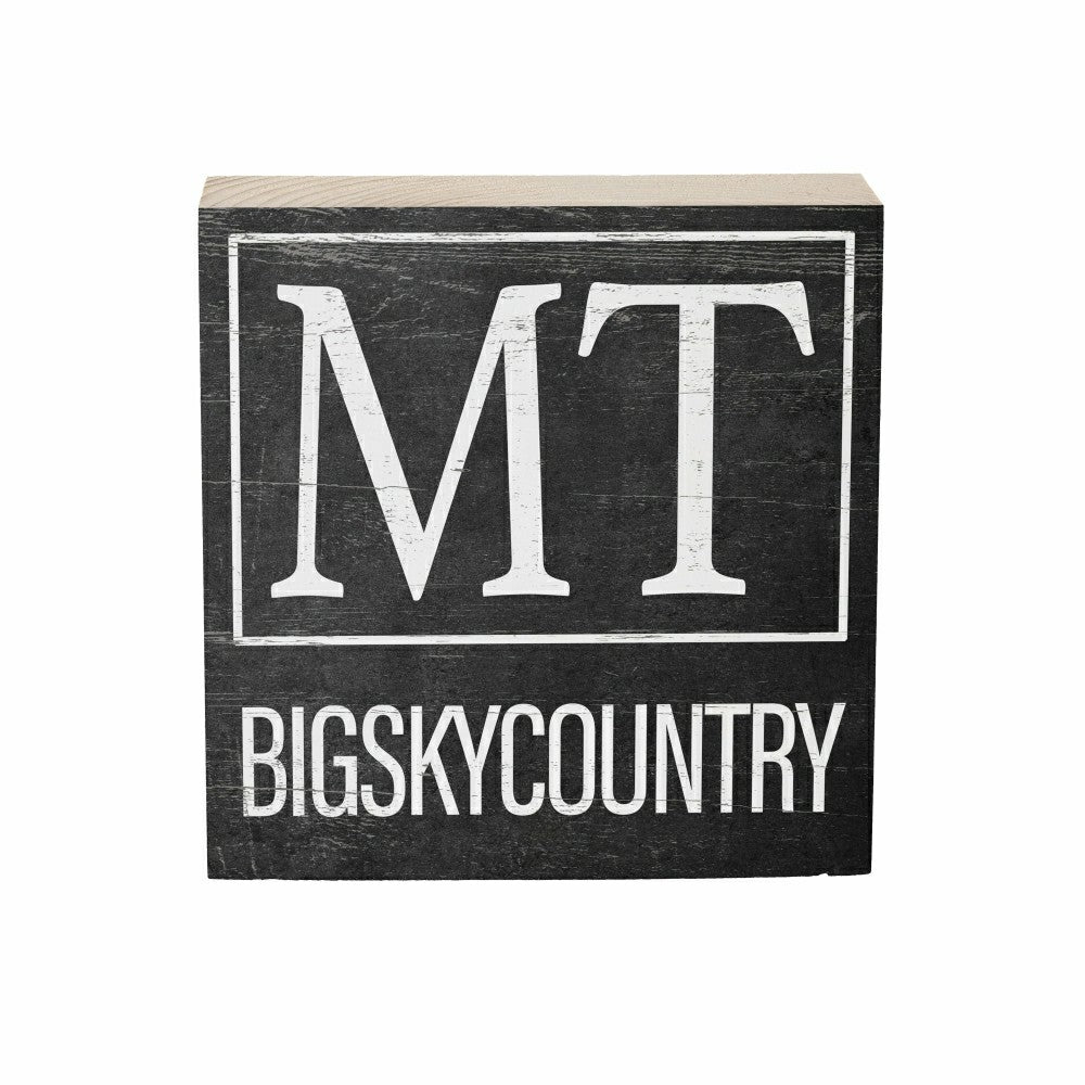State Sign Wood Block Montana 6"x6" | Plow & Hearth
