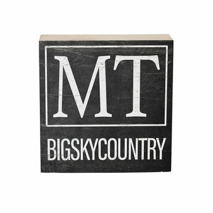 State Sign Wood Block Montana 6"x6" | Plow & Hearth