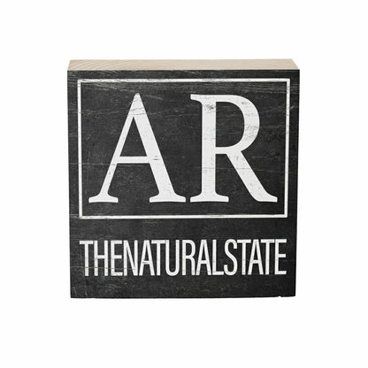 State Arkansas Sign Wood Block, 6"x6" | Plow & Hearth
