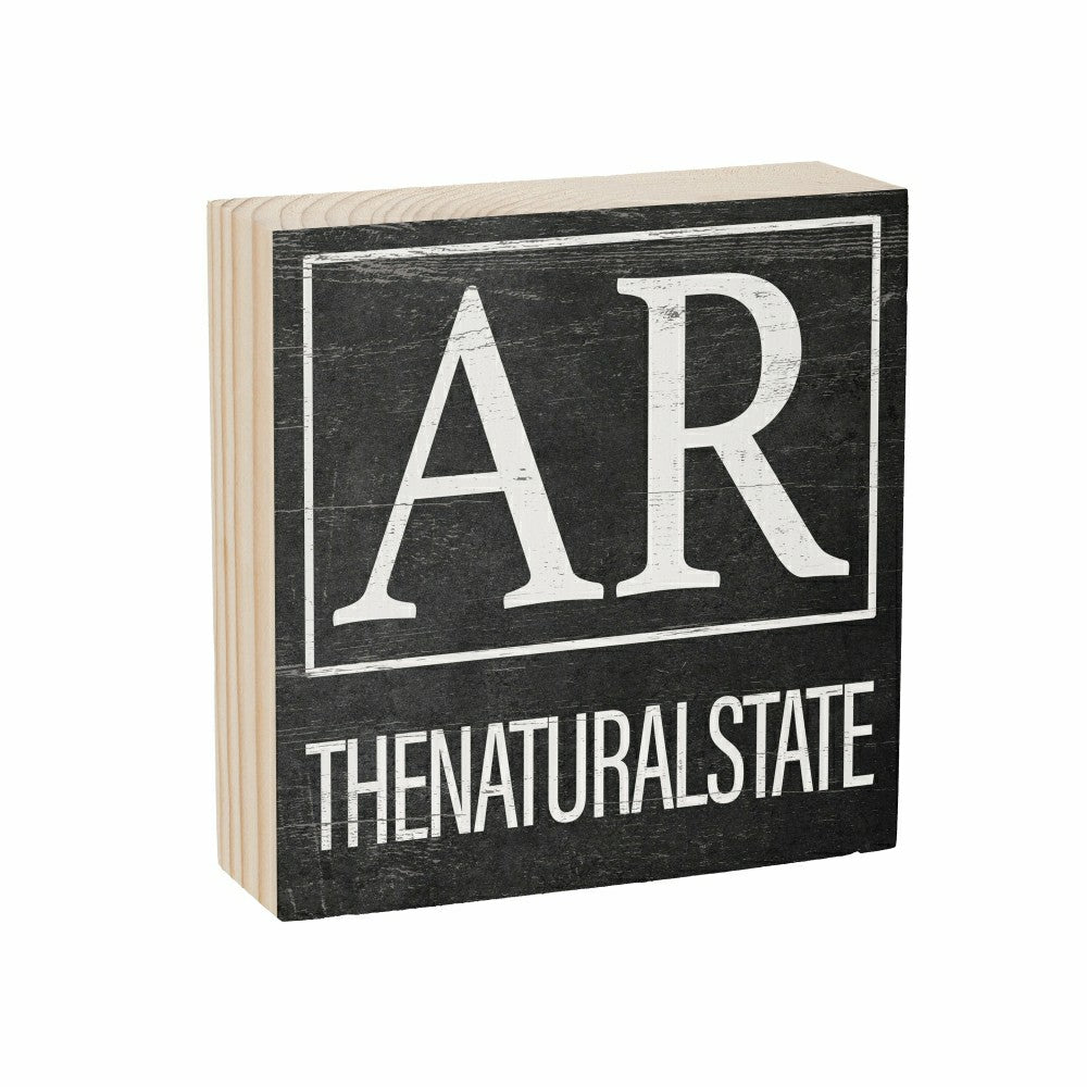 State Arkansas Sign Wood Block, 6"x6" | Plow & Hearth
