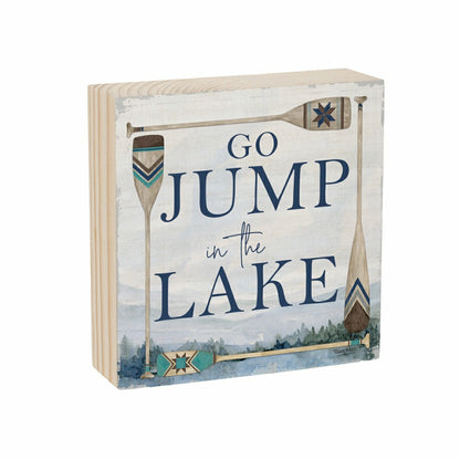 Lake Living Wooden Plock Lake Go Jump 6x6" | Plow & Hearth