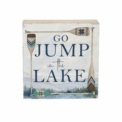 Lake Living Wooden Plock Lake Go Jump 6x6" | Plow & Hearth