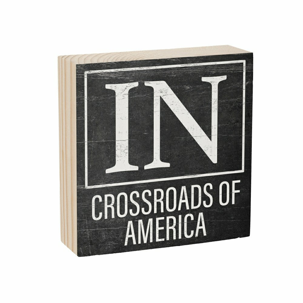 State Sign Wood Block Indiana 6"x6" | Plow & Hearth