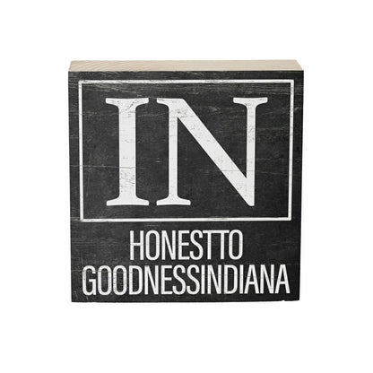 State Sign Wood Block Indiana 6"x6" | Plow & Hearth