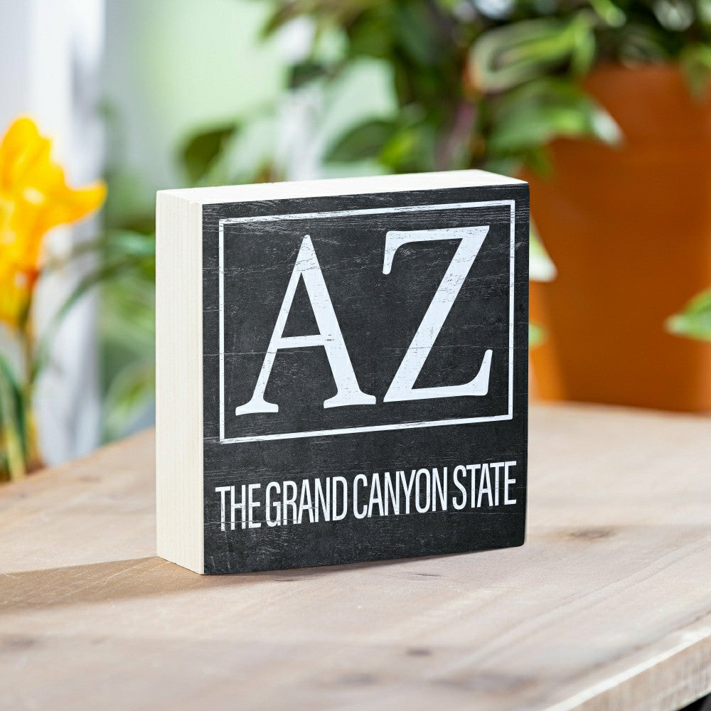 State Arizona Sign Wood Block, 6"x6" | Plow & Hearth