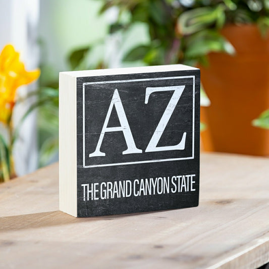 State Arizona Sign Wood Block, 6"x6" | Plow & Hearth