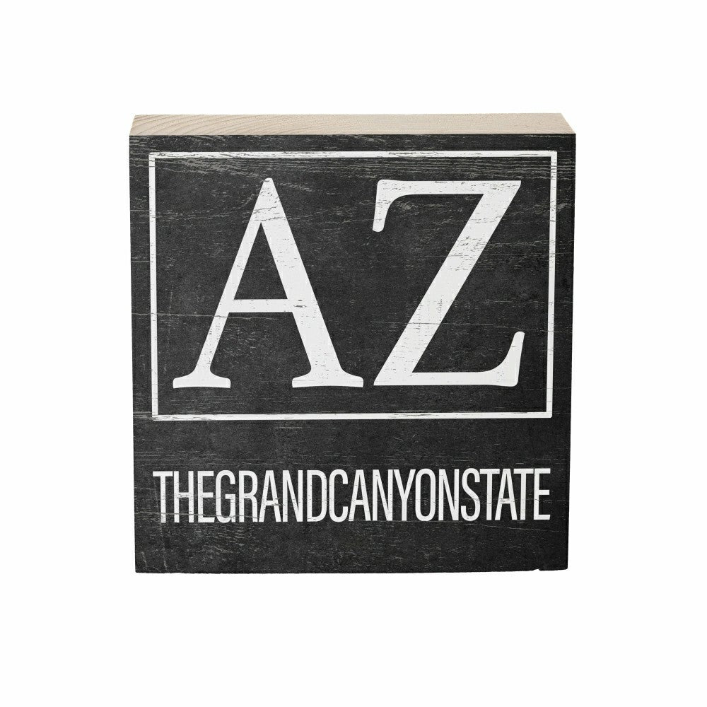 State Arizona Sign Wood Block, 6"x6" | Plow & Hearth