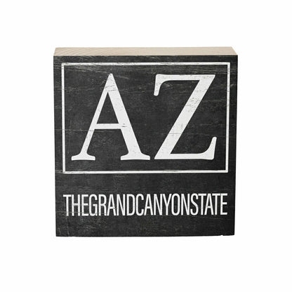 State Arizona Sign Wood Block, 6"x6" | Plow & Hearth