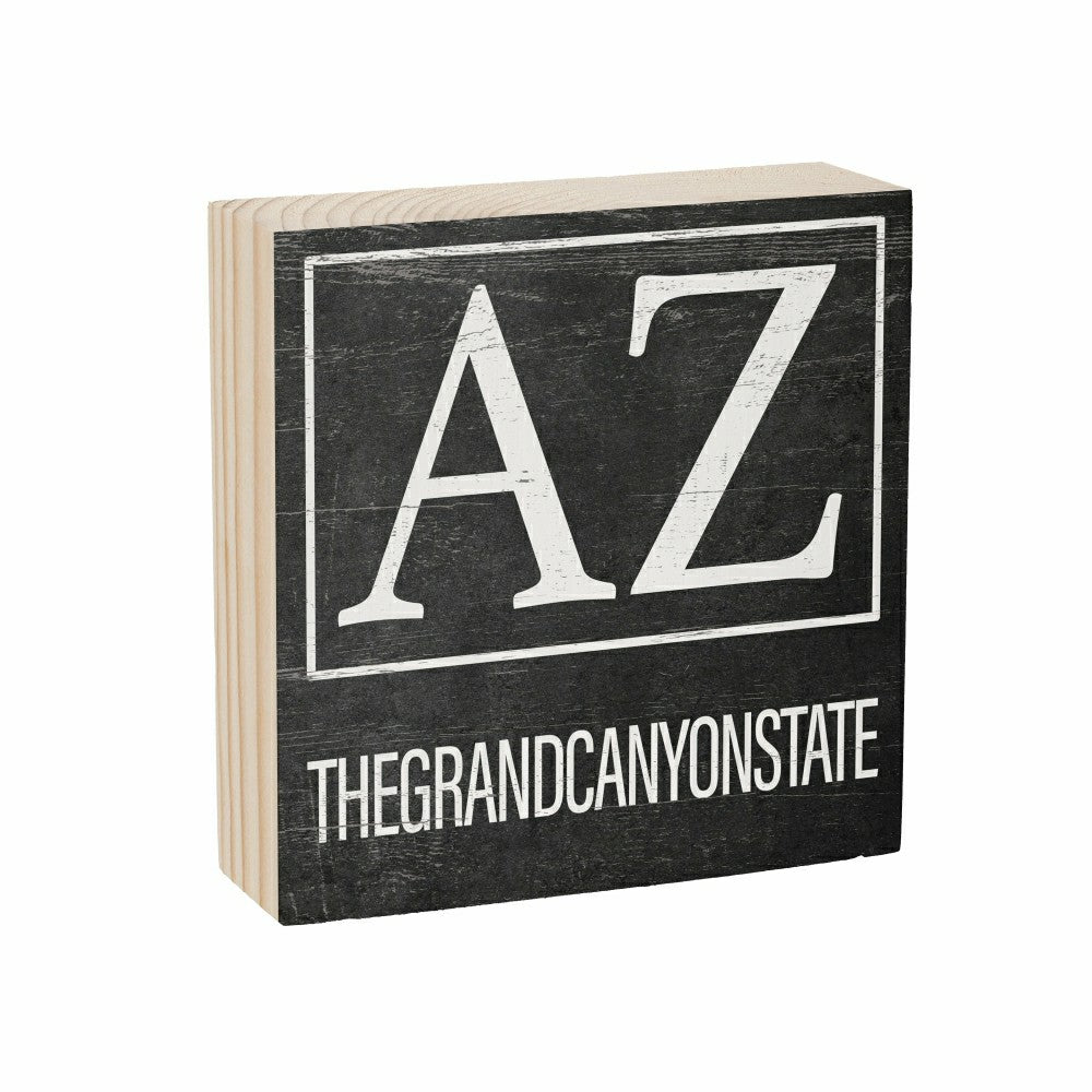 State Arizona Sign Wood Block, 6"x6" | Plow & Hearth
