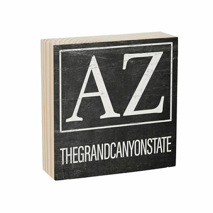 State Arizona Sign Wood Block, 6"x6" | Plow & Hearth