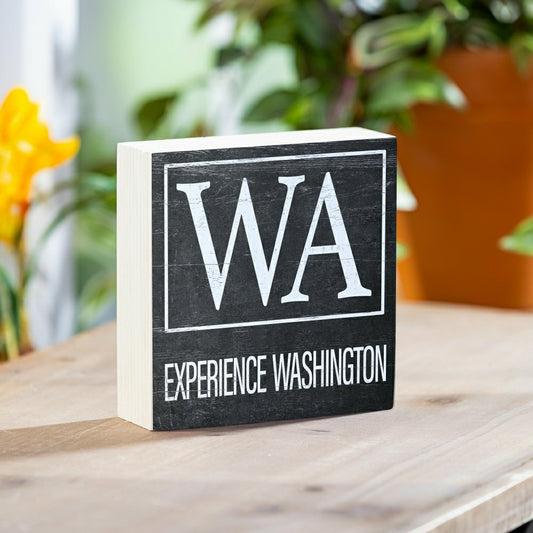 State Sign Wood Block Washington 6"x6" | Plow & Hearth