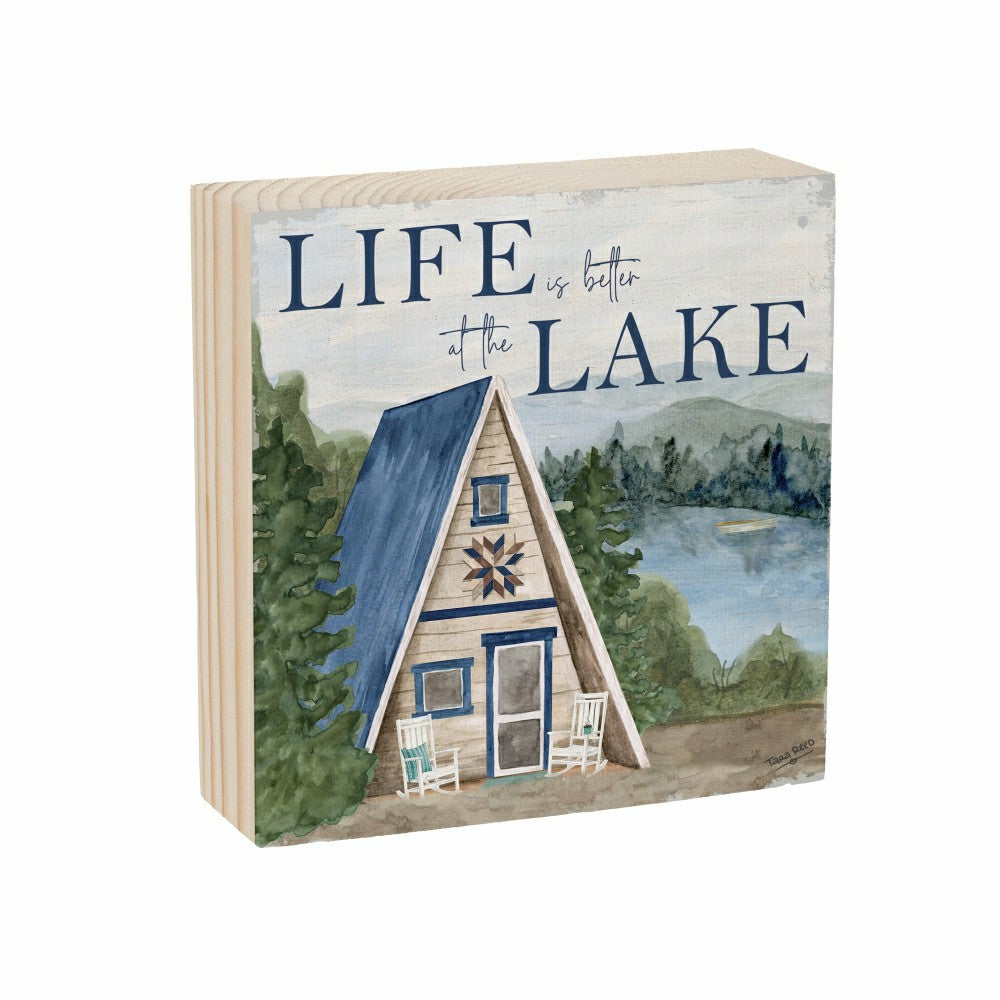 Lake Living Wooden Plock Life is Better 6x6" | Plow & Hearth