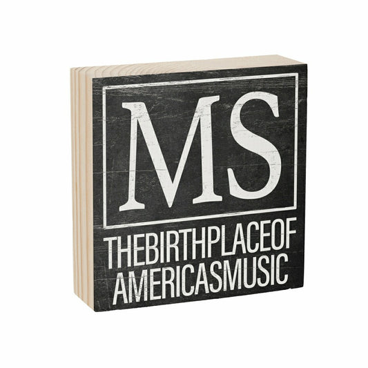 State Sign Wood Block Mississippi 6"x6" | Plow & Hearth