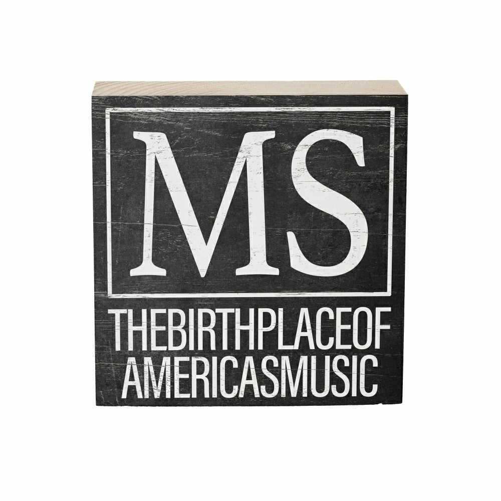 State Sign Wood Block Mississippi 6"x6" | Plow & Hearth