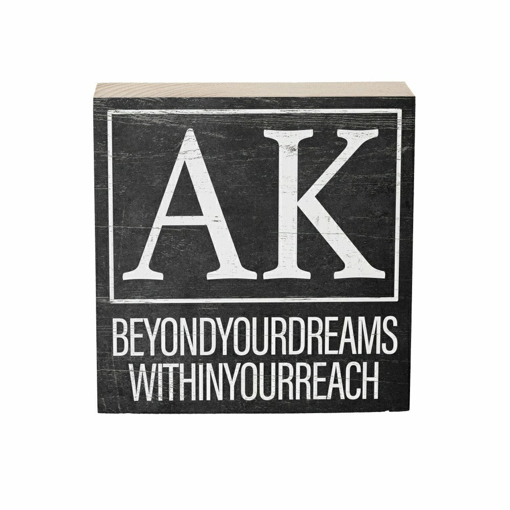 State Alaska Sign Wood Block,6"x6" | Plow & Hearth